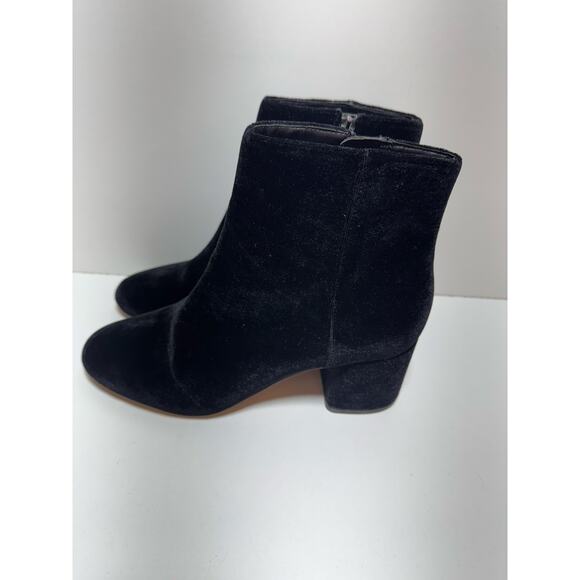 Franco Sarto L-Jubilee Velvet Women’s Black Ankle Boots Sz 8.5M Side Zip - Picture 1 of 9